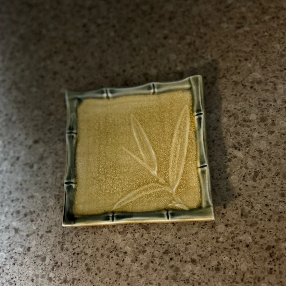 Bamboo Design Square Soap Dish